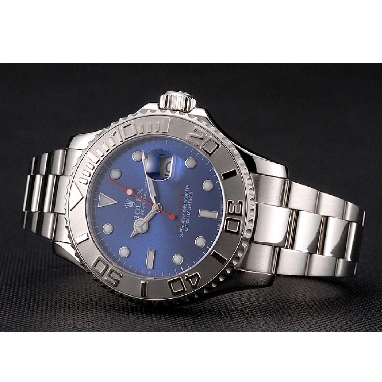 Aaa replica watch Bracelet Steel Case Stainless Blue Rolex And Yacht-Master Dial 0520